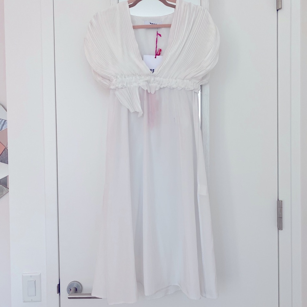 MSGM White Distressed Dress